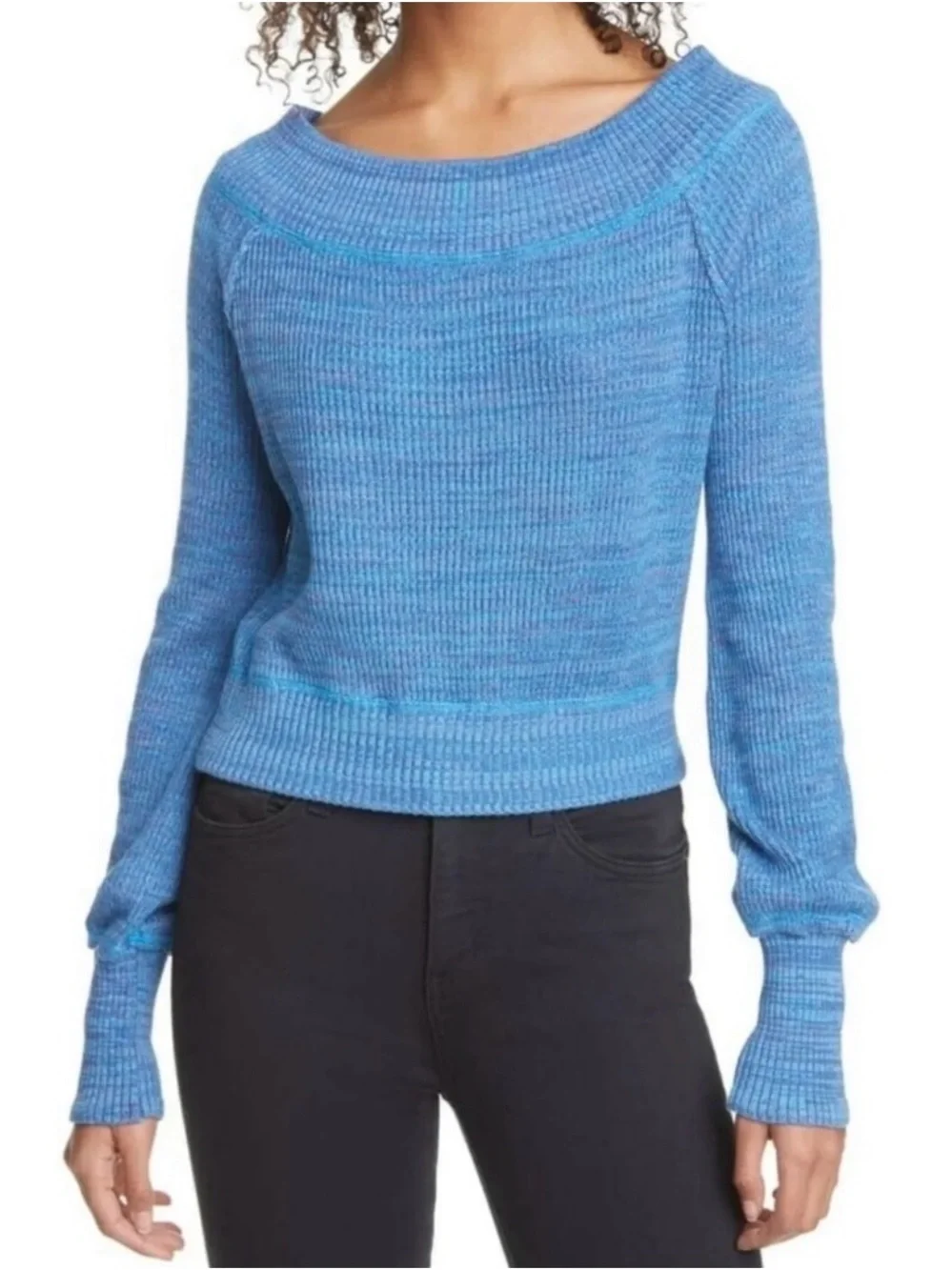 Free People Sugar Rush Sweater in Blue Combo Size XS